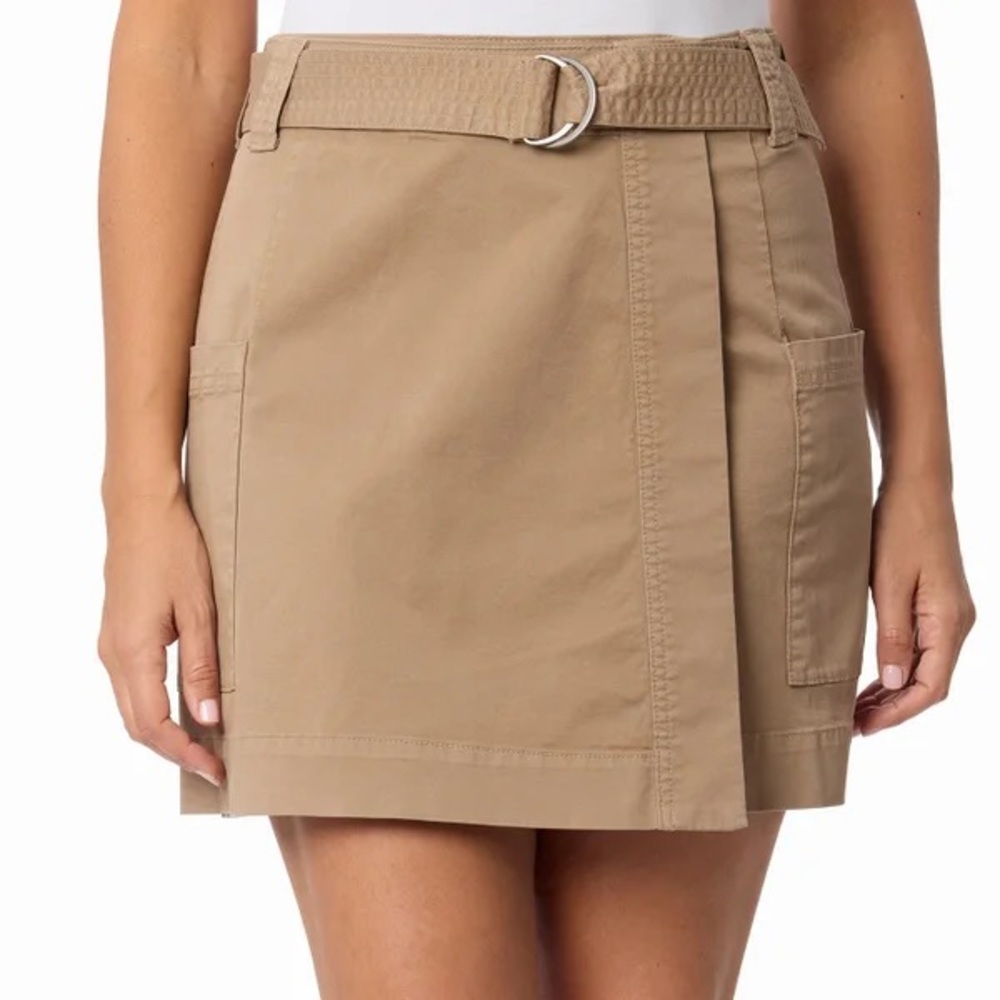 BRIGGS Women's Belted Wrap Skirt/Skort, Tan